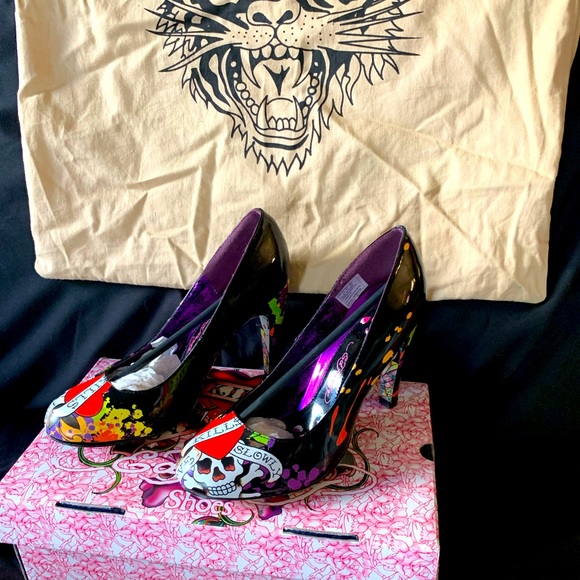 Ed Hardy Shoes - ED HARDY “Love Kills Slowly” Rock Away High Heel Shoes. Vintage